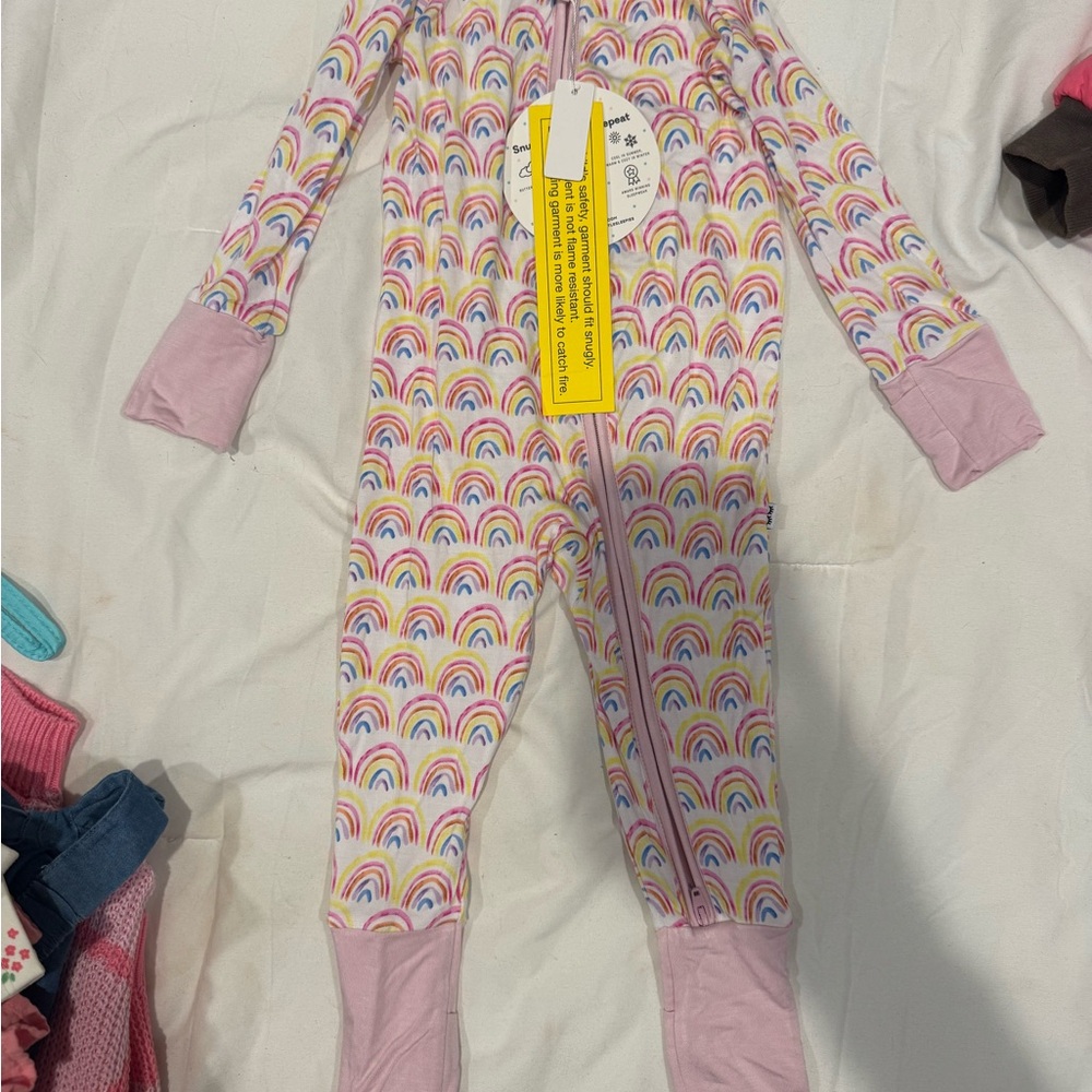 Little Sleepies Pastel Rainbow Kids One Piece